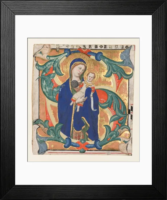 Framed Print : Initial S[alve sancta parens] from a Gradual: Madonna and Child, c. 1370-1374. Creator