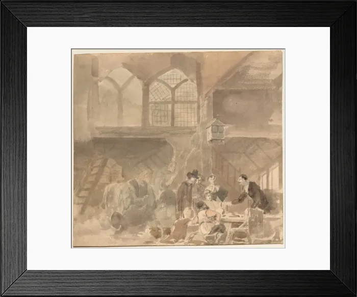 Framed Print : Interior of an Inn, 1800s. Creator: Anonymous Framed Print : Interior of an Inn, 1800s. Creator: Anonymous
