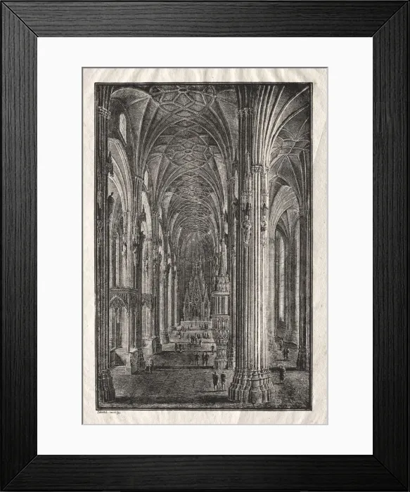 Framed Print : Interior of St. Stephens Cathedral in Vienna, c. 1810. Creator: Karl Friedrich Schinkel (German Framed Print : Interior of St. Stephens Cathedral in Vienna, c. 1810. Creator: Karl Friedrich Schinkel (German