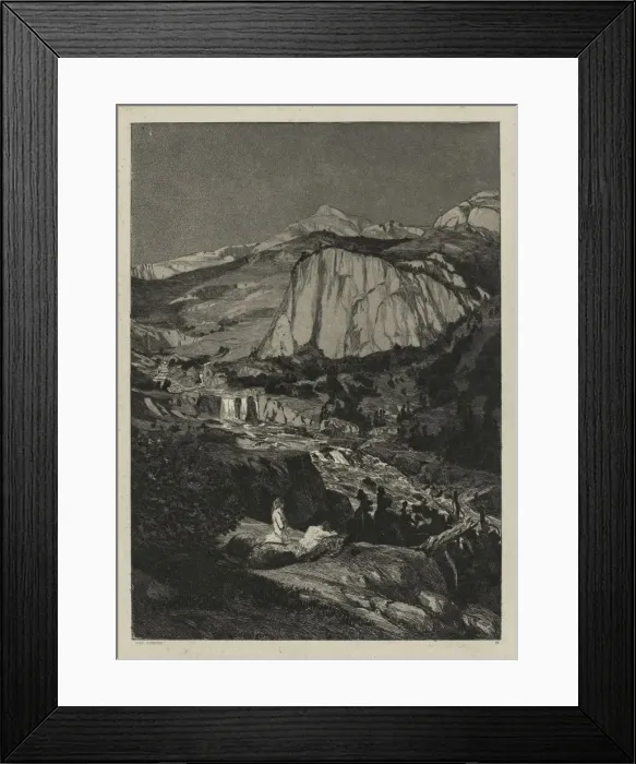 Framed Print : Intermezzo: Moonlit Night (Opus IV, 5), 1881. Creator: Max Klinger (German, 1857-1920) Framed Print : Intermezzo: Moonlit Night (Opus IV, 5), 1881. Creator: Max Klinger (German, 1857-1920)