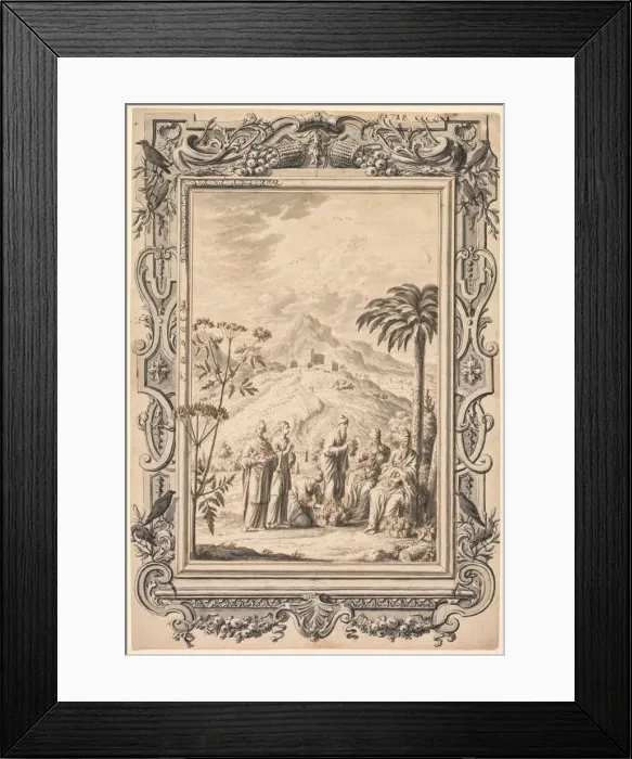 Framed Print : Illustration and Border Design for Kupfer-Bibel (Copper Bible), c. 1730. Creator Framed Print : Illustration and Border Design for Kupfer-Bibel (Copper Bible), c. 1730. Creator