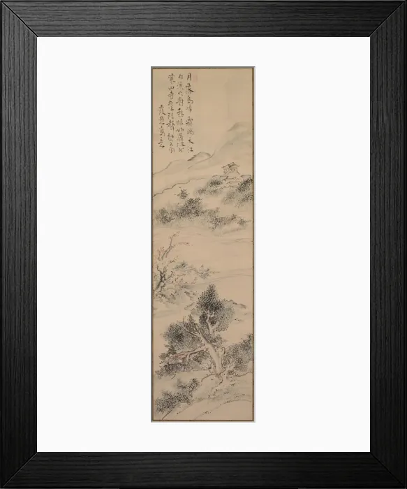 Framed Print : Illustration of Zhang Qis Poem on the Cold Mountain Temple, 18th century. Creator Framed Print : Illustration of Zhang Qis Poem on the Cold Mountain Temple, 18th century. Creator
