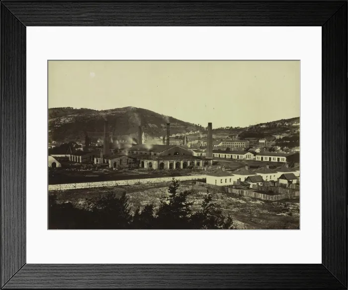 Framed Print : Ironworks in Reschitza, c. 1860. Creator: Andreas Groll (Austrian, 1812-1872) Framed Print : Ironworks in Reschitza, c. 1860. Creator: Andreas Groll (Austrian, 1812-1872)