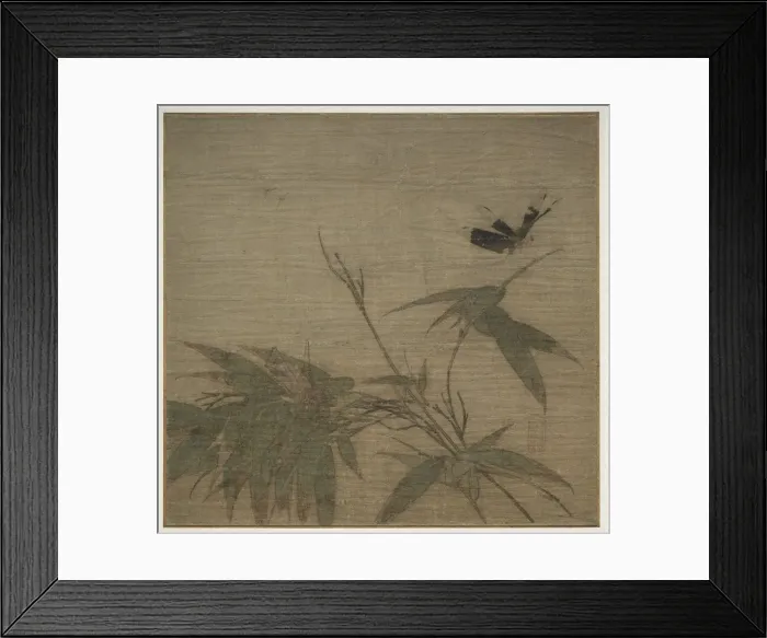 Framed Print : Insects and Bamboo, 13th Century. Creator: Unknown Framed Print : Insects and Bamboo, 13th Century. Creator: Unknown