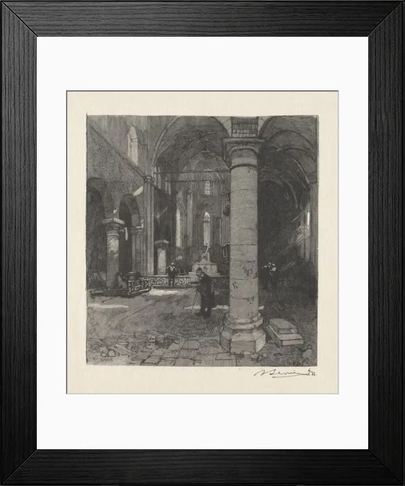 Framed Print : Interieur de lEglise. Creator: Auguste Louis Lepere (French, 1849-1918) Framed Print : Interieur de lEglise. Creator: Auguste Louis Lepere (French, 1849-1918)