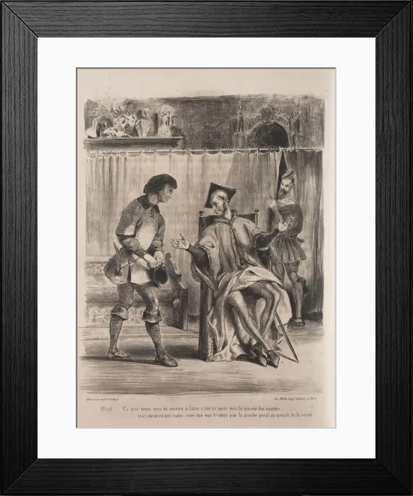 Framed Print : Illustrations for Faust: Mephistophele receives the schoolboy, 1828 Framed Print : Illustrations for Faust: Mephistophele receives the schoolboy, 1828