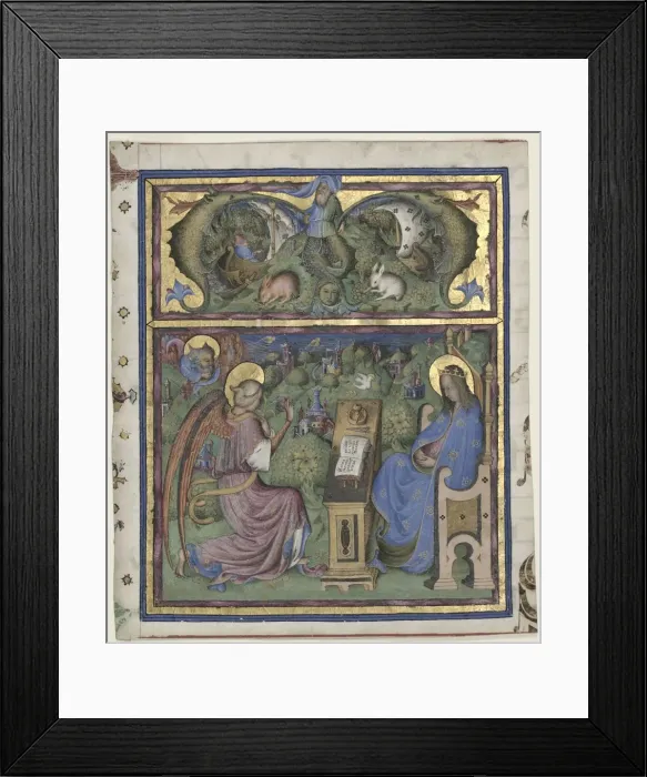 Framed Print : Initial M[issus est] Excised from an Antiphonary: The Annunciation, 1430-1438. Creator