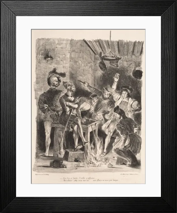 Framed Print : Illustrations for Faust: Mephistopheles in the tavern of the students, 1828 Framed Print : Illustrations for Faust: Mephistopheles in the tavern of the students, 1828