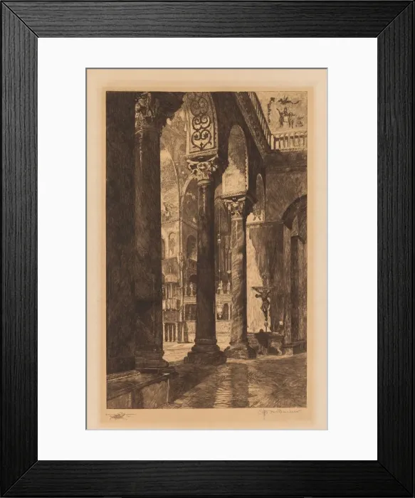 Framed Print : Interior of St. Marks, Venice. Creator: Otto H. Bacher (American, 1856-1909) Framed Print : Interior of St. Marks, Venice. Creator: Otto H. Bacher (American, 1856-1909)