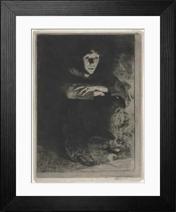Framed Print : In the Ashes, 1887. Creator: Albert Besnard (French, 1849-1934) Framed Print : In the Ashes, 1887. Creator: Albert Besnard (French, 1849-1934)