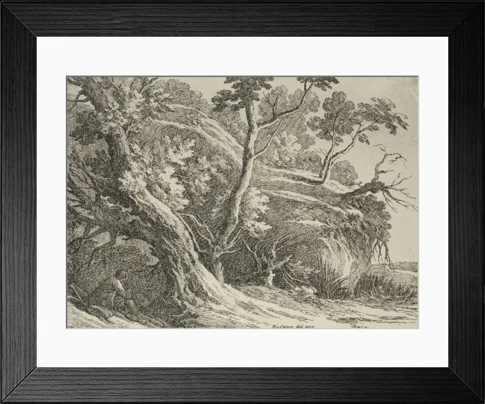 Framed Print : Specimens of Polyautography: Man Seated under an Oak, 1802. Creator: Richard II Cooper (British Framed Print : Specimens of Polyautography: Man Seated under an Oak, 1802. Creator: Richard II Cooper (British