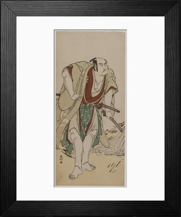 Framed Print : Otani Hiroji III as a Samurai Standing Beside a Stream, c. 1780. Creator: Katsukawa Shunko Framed Print : Otani Hiroji III as a Samurai Standing Beside a Stream, c. 1780. Creator: Katsukawa Shunko