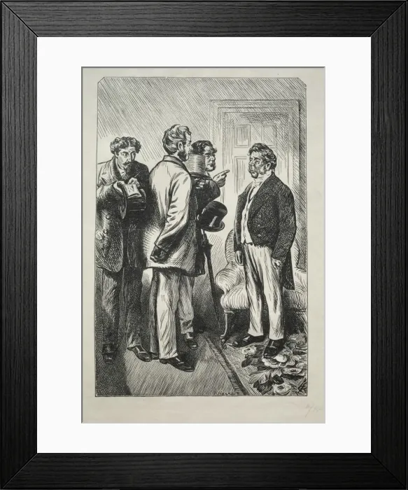 Framed Print : Our Christmas Turkey, Mr. Bobsby Concerned, 1868. Creator: Charles Samuel Keene (British Framed Print : Our Christmas Turkey, Mr. Bobsby Concerned, 1868. Creator: Charles Samuel Keene (British