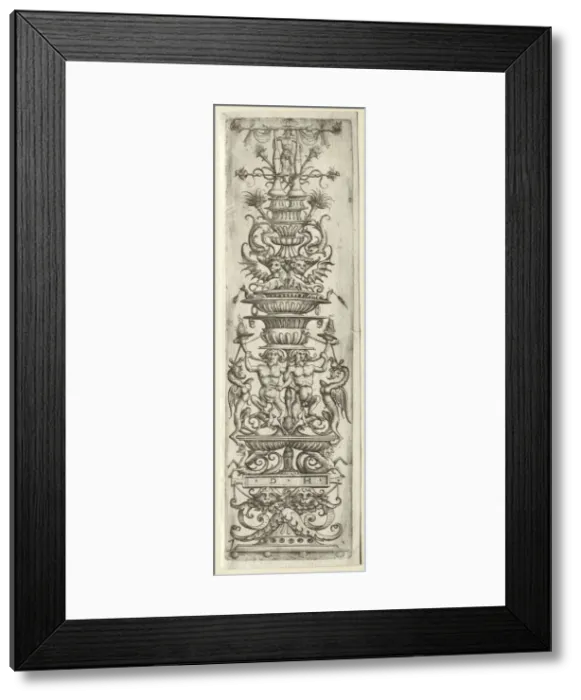 Framed Print : Ornament Fillet with Candelabre-Ornament. Creator: Daniel I Hopfer (German, c. 1470-1536) Framed Print : Ornament Fillet with Candelabre-Ornament. Creator: Daniel I Hopfer (German, c. 1470-1536)