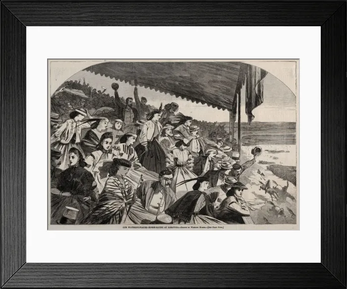 Framed Print : Our Watering Places - Horse Racing at Saratoga, 1865. Creator: Winslow Homer (American, 1836-1910) Framed Print : Our Watering Places - Horse Racing at Saratoga, 1865. Creator: Winslow Homer (American, 1836-1910)
