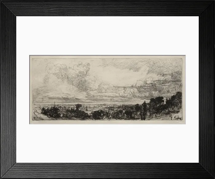 Framed Print : Out of Study Window. Creator: Francis Seymour Haden (British, 1818-1910) Framed Print : Out of Study Window. Creator: Francis Seymour Haden (British, 1818-1910)