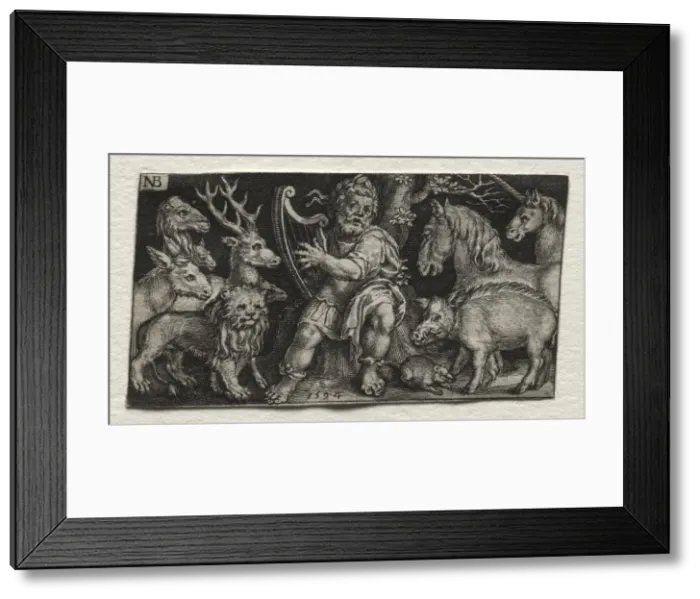 Framed Print : Orpheus Charming the Animals, 1594. Creator: Nicolaes de Bruyn (Netherlandish, 1571-1656); A Framed Print : Orpheus Charming the Animals, 1594. Creator: Nicolaes de Bruyn (Netherlandish, 1571-1656); A
