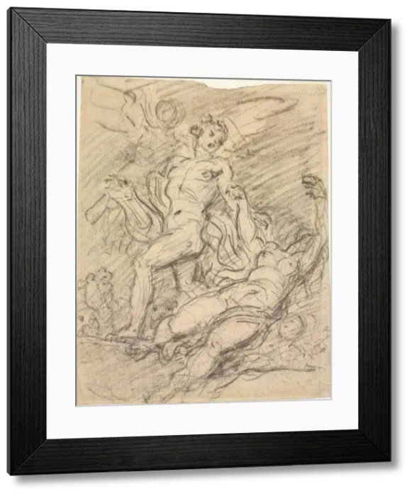 Framed Print : Orpheus and Eurydice (recto); Figure Studies (verso), c Framed Print : Orpheus and Eurydice (recto); Figure Studies (verso), c