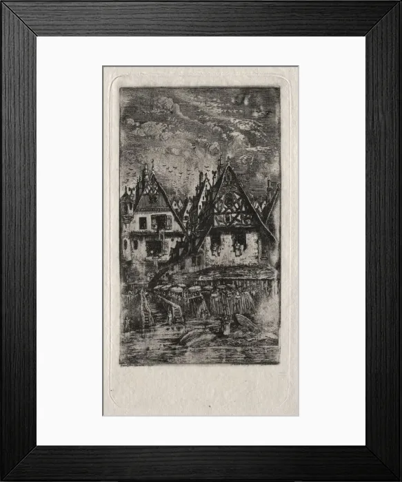 Framed Print : Marketplace with Parasols, 1866. Creator: Rodolphe Bresdin (French, 1822-1885) Framed Print : Marketplace with Parasols, 1866. Creator: Rodolphe Bresdin (French, 1822-1885)