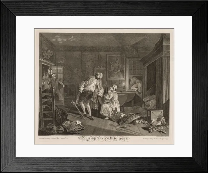 Framed Print : Marriage a la Mode: The Death of the Earl, 1745. Creator: William Hogarth (British Framed Print : Marriage a la Mode: The Death of the Earl, 1745. Creator: William Hogarth (British