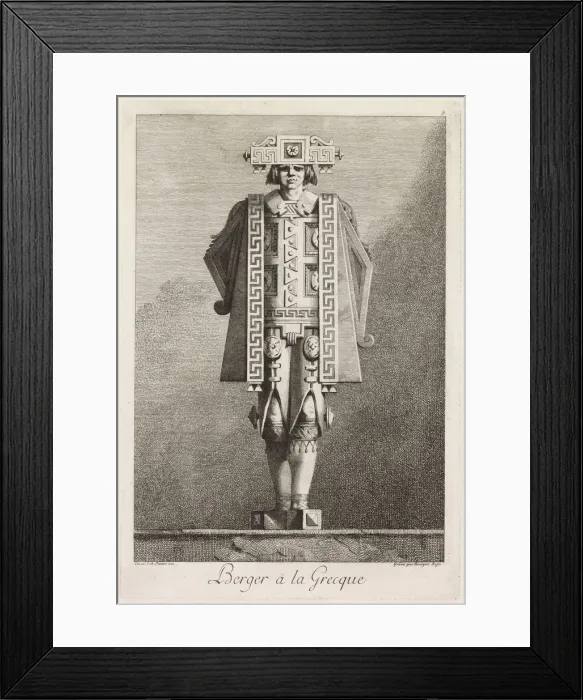 Framed Print : Mascarade a la Grecque: Berger a la Grecque (Plate 5), 1771. Creator: Benigno Bossi Framed Print : Mascarade a la Grecque: Berger a la Grecque (Plate 5), 1771. Creator: Benigno Bossi