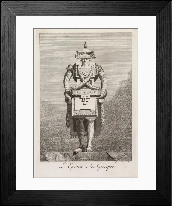 Framed Print : Mascarade a la Grecque: LEpoux a la Grecque (Plate 7), 1771. Creator: Benigno Bossi Framed Print : Mascarade a la Grecque: LEpoux a la Grecque (Plate 7), 1771. Creator: Benigno Bossi