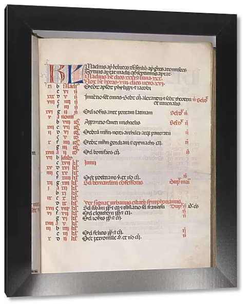 Missale: Fol. 5r: May Calendar Page, 1469. Creator: Bartolommeo Caporali (Italian, c