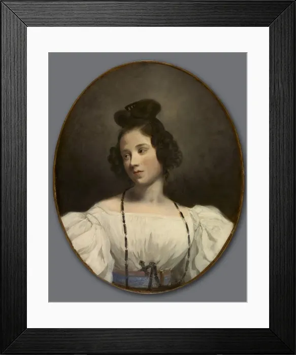Framed Print : Mlle. Alexandrine-Julie de la Boutraye, c. 1832-1834. Creator: Eugene Delacroix (French