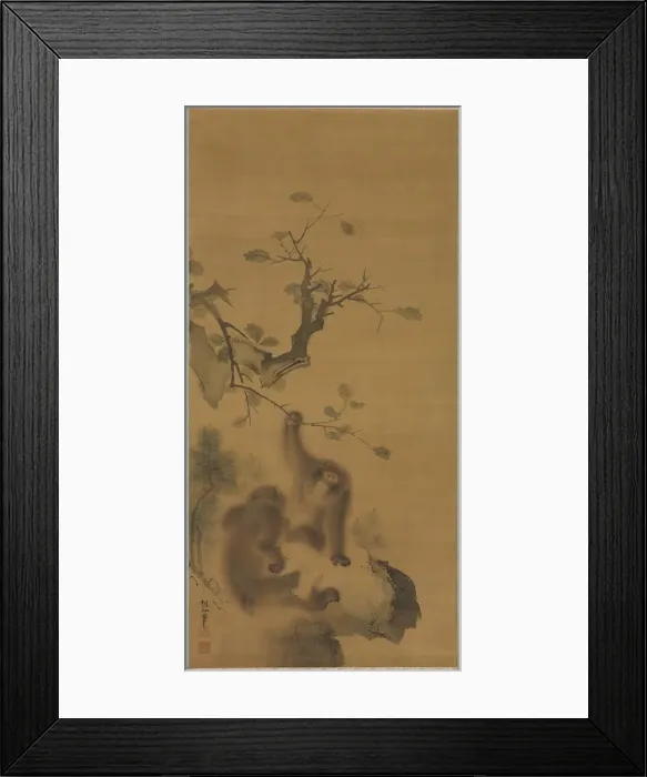 Framed Print : Monkeys on a Rock Ledge, 1615-1868. Creator: Mori Sosen (Japanese, 1747-1821) Framed Print : Monkeys on a Rock Ledge, 1615-1868. Creator: Mori Sosen (Japanese, 1747-1821)
