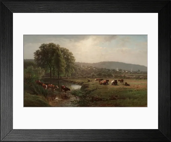Framed Print : Morning in New England, 1873. Creator: James McDougal Hart (American, 1828-1901) Framed Print : Morning in New England, 1873. Creator: James McDougal Hart (American, 1828-1901)