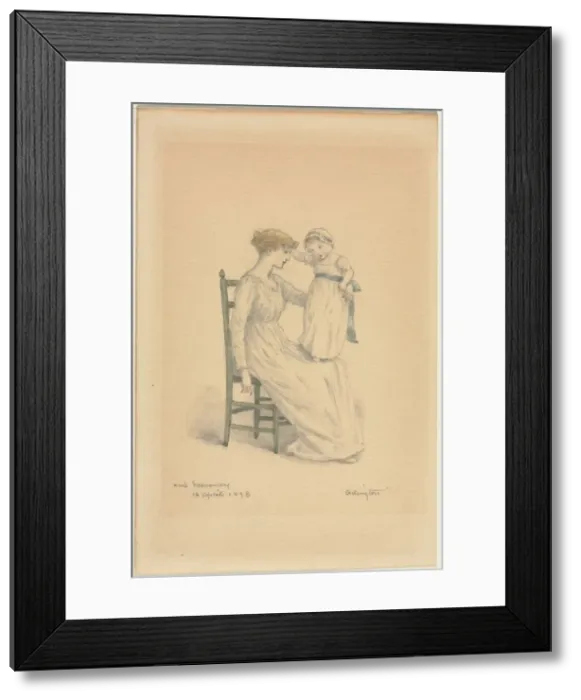 Framed Print : Mother and Child, 1898. Creator: Kate Greenaway (British, 1846-1901) Framed Print : Mother and Child, 1898. Creator: Kate Greenaway (British, 1846-1901)