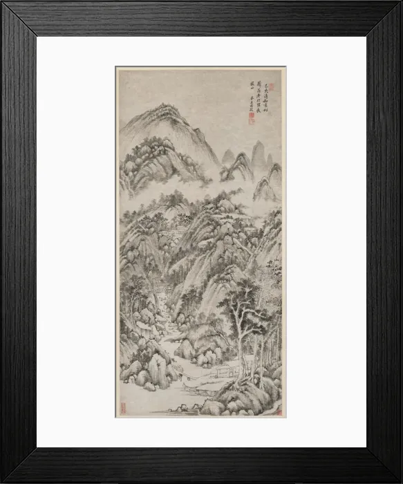 Framed Print : Mountain Village Embraced by the Summer, 1659. Creator: Wang Shimin (Chinese, 1592-1680) Framed Print : Mountain Village Embraced by the Summer, 1659. Creator: Wang Shimin (Chinese, 1592-1680)