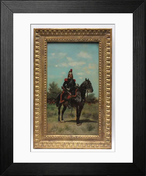 Framed Print : Mounted Dragoon Officer, 1876. Creator: Edouard Detaille (French, 1848-1912) Framed Print : Mounted Dragoon Officer, 1876. Creator: Edouard Detaille (French, 1848-1912)