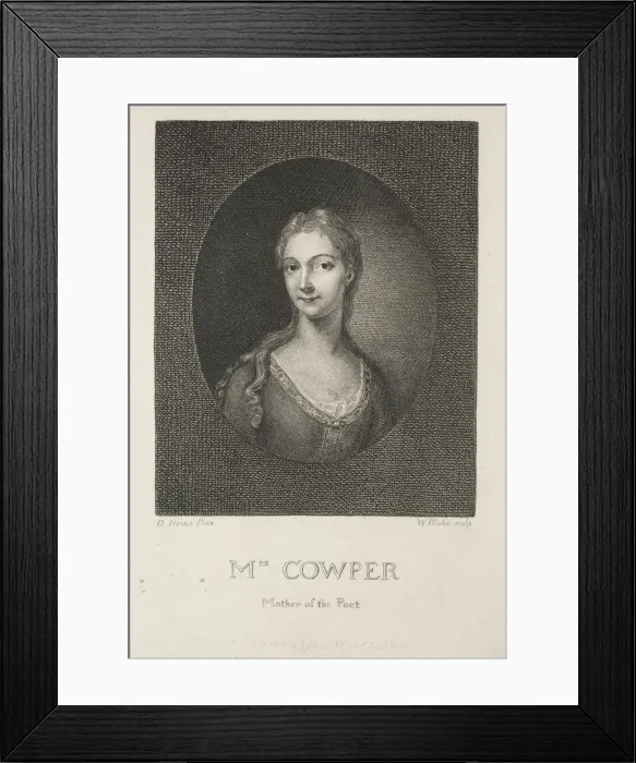 Framed Print : Mrs. Cowper, Mother of the Poet, 1802. Creator: William Blake (British, 1757-1827) Framed Print : Mrs. Cowper, Mother of the Poet, 1802. Creator: William Blake (British, 1757-1827)