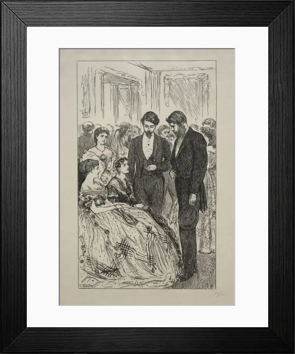Framed Print : Much Ado about Nothing, 1866. Creator: George Louis Palmella Busson Du Maurier (British Framed Print : Much Ado about Nothing, 1866. Creator: George Louis Palmella Busson Du Maurier (British