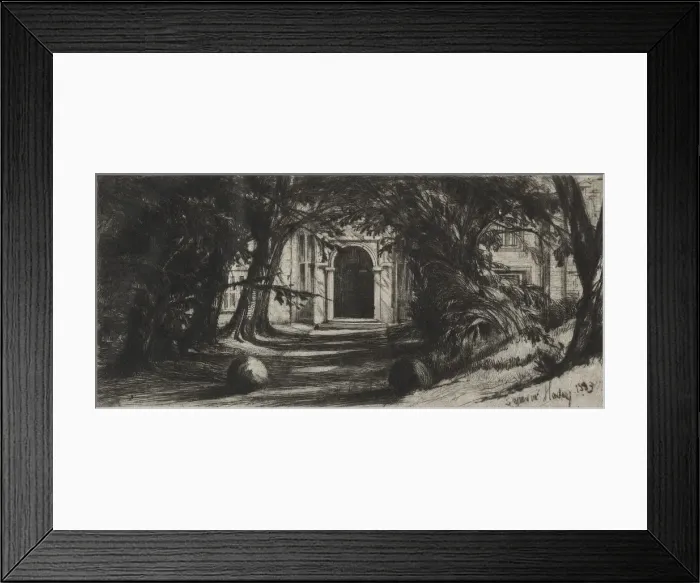Framed Print : Mytton Hall, 1859. Creator: Francis Seymour Haden (British, 1818-1910) Framed Print : Mytton Hall, 1859. Creator: Francis Seymour Haden (British, 1818-1910)