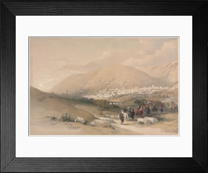 Framed Print : Nablus Ancient Shechem, 1839. Creator: David Roberts (British, 1796-1864) Framed Print : Nablus Ancient Shechem, 1839. Creator: David Roberts (British, 1796-1864)