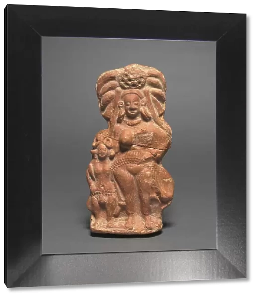 Nature Divinity (Yakshi) with Dwarf Hermaphrodite, c. 100 BC. Creator: Unknown