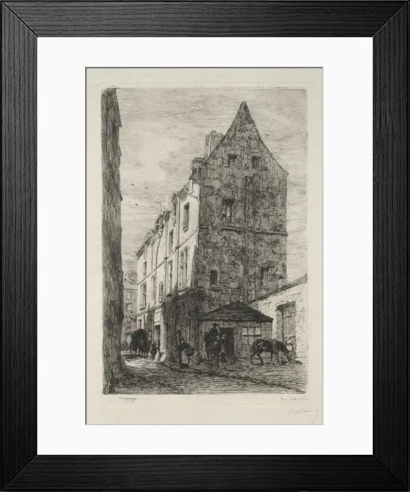 Framed Print : Maison dite de la Reine Blanche, Rue de Marmousets. Creator: Alfred Alexandre Delauney (French Framed Print : Maison dite de la Reine Blanche, Rue de Marmousets. Creator: Alfred Alexandre Delauney (French