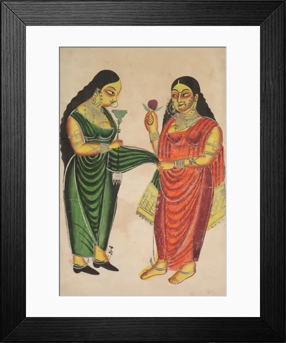 Framed Print : Maid Bringing a Hookah to a Lady, 1800s. Creator: Unknown Framed Print : Maid Bringing a Hookah to a Lady, 1800s. Creator: Unknown