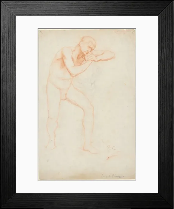Framed Print : Male Nude, 1891. Creator: Pierre Puvis de Chavannes (French, 1824-1898) Framed Print : Male Nude, 1891. Creator: Pierre Puvis de Chavannes (French, 1824-1898)