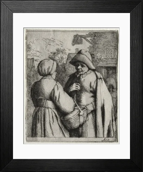 Framed Print : Man and Woman Conversing. Creator: Adriaen van Ostade (Dutch, 1610-1684) Framed Print : Man and Woman Conversing. Creator: Adriaen van Ostade (Dutch, 1610-1684)