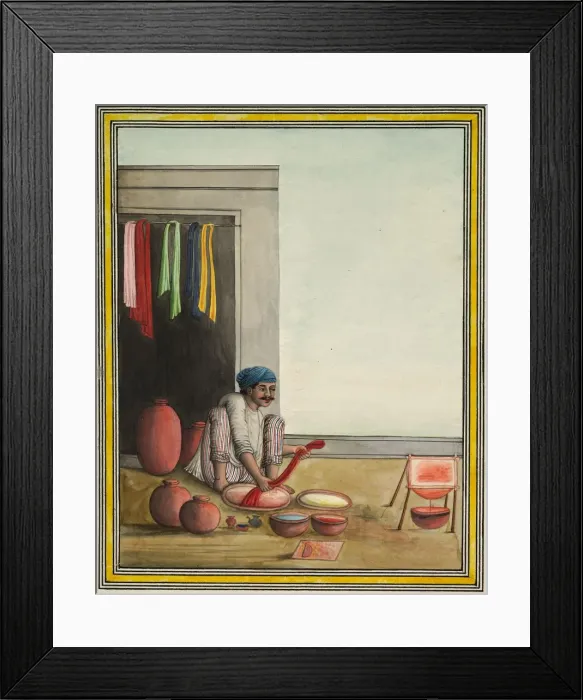 Framed Print : Man Dyeing Cloth, early 1830 s. Creator: Unknown Framed Print : Man Dyeing Cloth, early 1830 s. Creator: Unknown