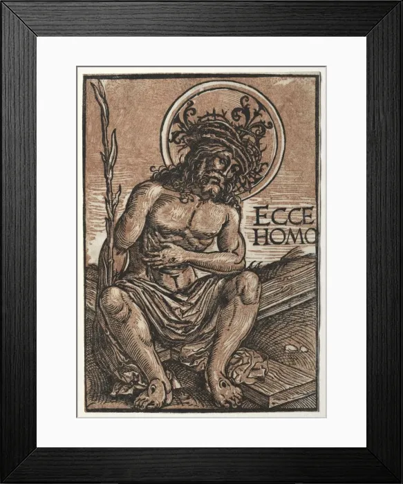 Framed Print : Man of Sorrows Seated on the Cross, c. 1522. Creator: Hans Weiditz (German, c. 1495-c Framed Print : Man of Sorrows Seated on the Cross, c. 1522. Creator: Hans Weiditz (German, c. 1495-c