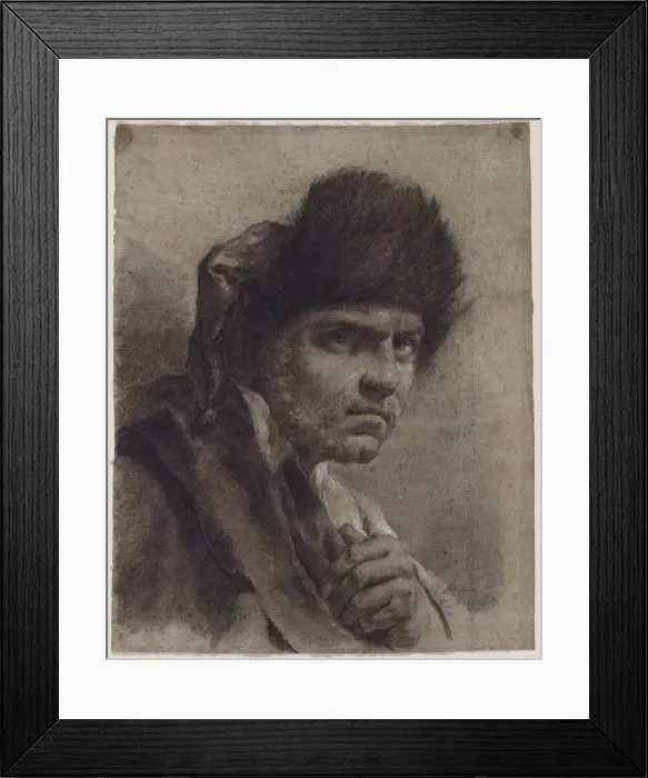 Framed Print : Man with a Fur Cap, c. 1730 / 40s. Creator: Giovanni Battista Piazzetta (Italian, 1682-1754) Framed Print : Man with a Fur Cap, c. 1730 / 40s. Creator: Giovanni Battista Piazzetta (Italian, 1682-1754)