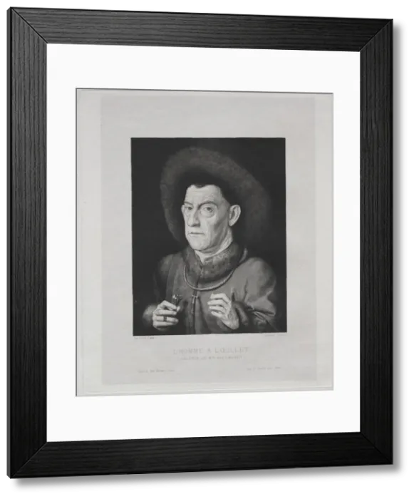 Framed Print : Man with a Pink, 1869. Creator: Claude-Ferdinand Gaillard (French, 1834-1887) Framed Print : Man with a Pink, 1869. Creator: Claude-Ferdinand Gaillard (French, 1834-1887)