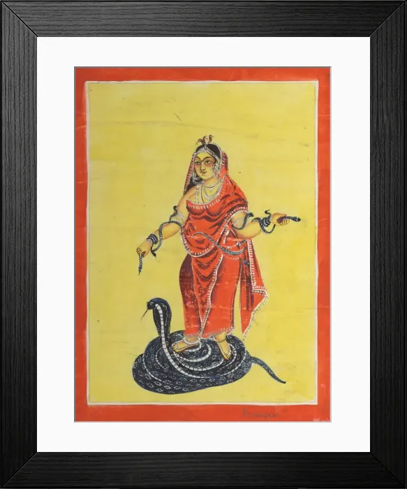 Framed Print : Manasa, The Snake Goddess, 1800s. Creator: Unknown Framed Print : Manasa, The Snake Goddess, 1800s. Creator: Unknown