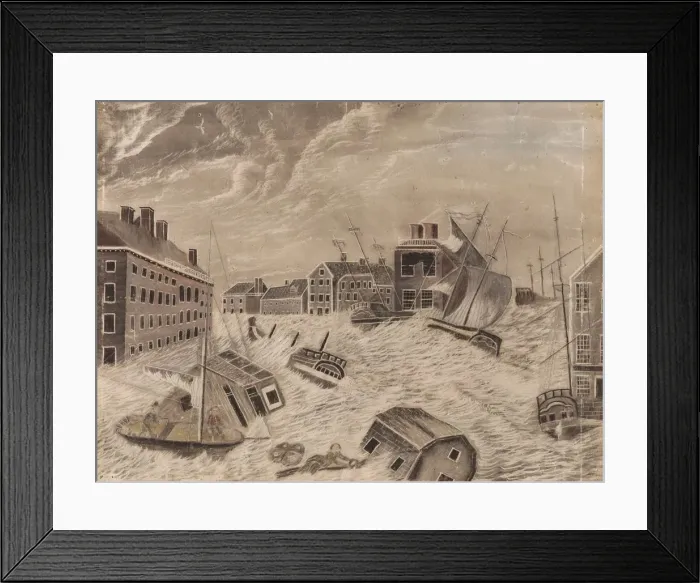 Framed Print : Market Square, Providence, Rhode Island, During the Great September Gale, 1815, 1815 Framed Print : Market Square, Providence, Rhode Island, During the Great September Gale, 1815, 1815