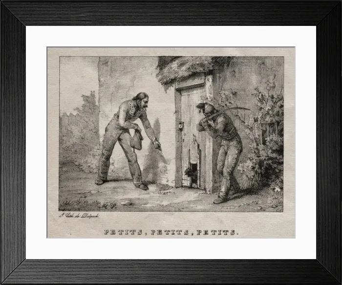 Framed Print : Marauders (Maraudeurs. Petits! Petits! Petits!). Creator: Horace Vernet (French, 1789-1863) Framed Print : Marauders (Maraudeurs. Petits! Petits! Petits!). Creator: Horace Vernet (French, 1789-1863)