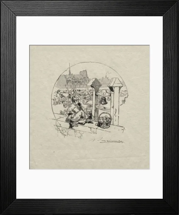 Framed Print : Marche aux Pommes, No. 2. Creator: Auguste Louis Lepere (French, 1849-1918) Framed Print : Marche aux Pommes, No. 2. Creator: Auguste Louis Lepere (French, 1849-1918)